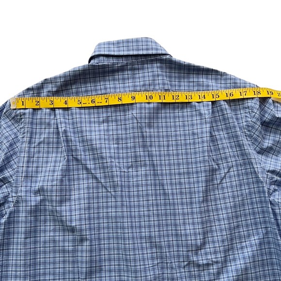Polo Ralph Lauren Blue Small Plaid Long Sleeve Button Front Men's Shirt Sz M - Picture 12 of 13